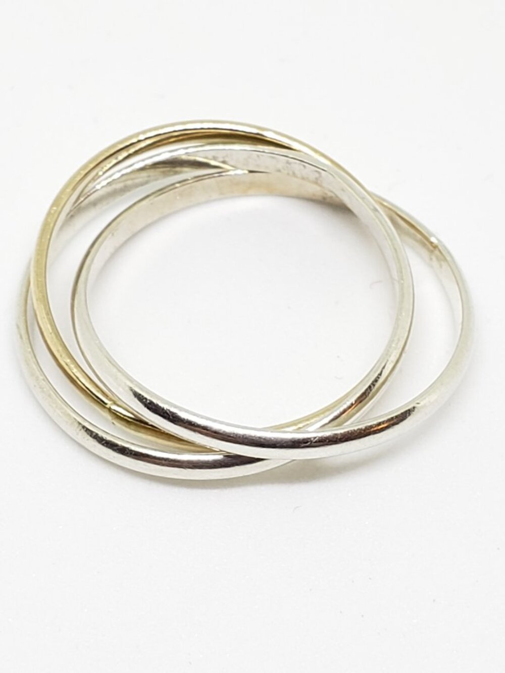Set of 3 Sterling Silver 925 Interlocking Entwined Infinity Rings - Size 5 - Picture 3 of 10